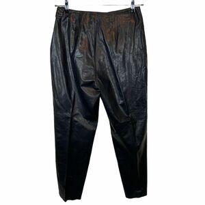 Leather High Rise Tapered Pants Vintage 1980s Pia Rucci Women's Black Size 12